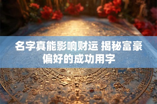 名字真能影响财运 揭秘富豪偏好的成功用字