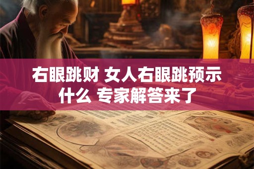 右眼跳财 女人右眼跳预示什么 专家解答来了