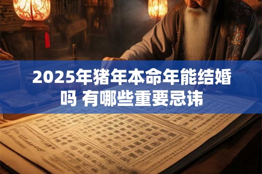 2025年猪年本命年能结婚吗 有哪些重要忌讳