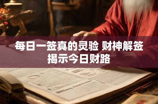 每日一签真的灵验 财神解签揭示今日财路