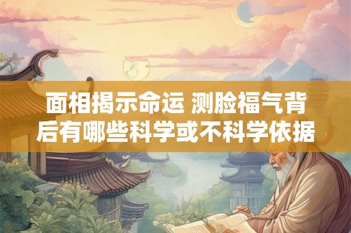 面相揭示命运 测脸福气背后有哪些科学或不科学依据