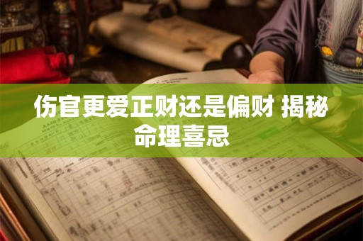 伤官更爱正财还是偏财 揭秘命理喜忌