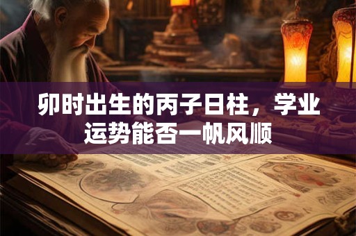 卯时出生的丙子日柱，学业运势能否一帆风顺