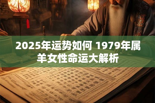 2025年运势如何 1979年属羊女性命运大解析