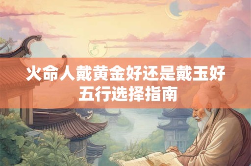 火命人戴黄金好还是戴玉好 五行选择指南