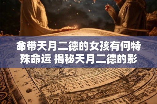 命带天月二德的女孩有何特殊命运 揭秘天月二德的影响