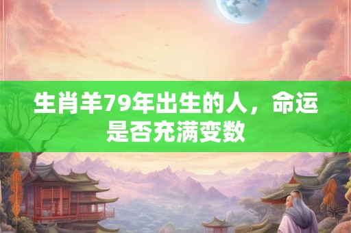 生肖羊79年出生的人，命运是否充满变数
