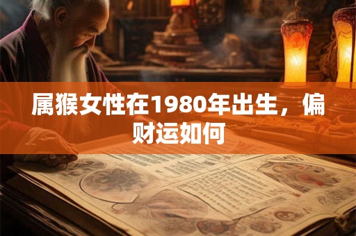 属猴女性在1980年出生，偏财运如何