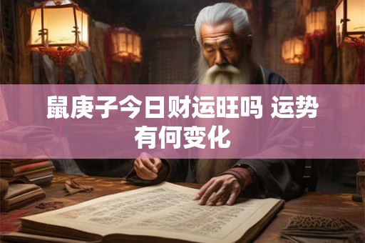鼠庚子今日财运旺吗 运势有何变化