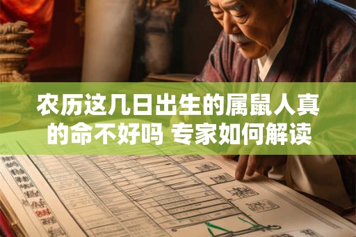 农历这几日出生的属鼠人真的命不好吗 专家如何解读