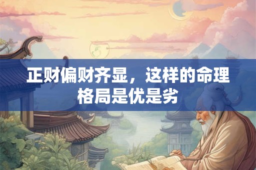 正财偏财齐显，这样的命理格局是优是劣