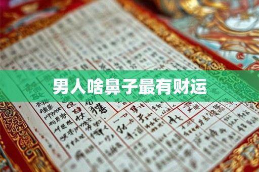 男人啥鼻子最有财运