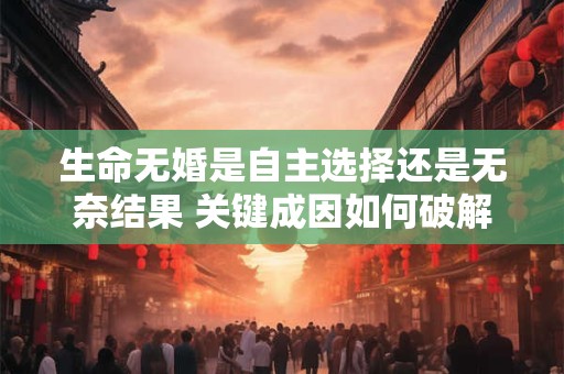 生命无婚是自主选择还是无奈结果 关键成因如何破解