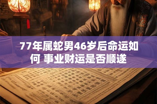 77年属蛇男46岁后命运如何 事业财运是否顺遂