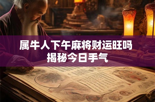 属牛人下午麻将财运旺吗 揭秘今日手气