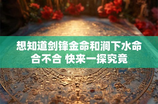 想知道剑锋金命和涧下水命合不合 快来一探究竟