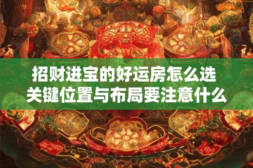 招财进宝的好运房怎么选 关键位置与布局要注意什么