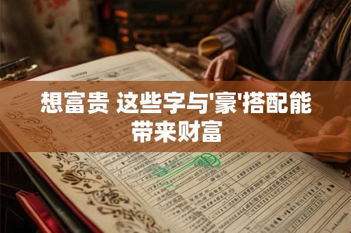 想富贵 这些字与'豪'搭配能带来财富
