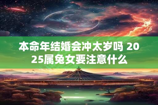 本命年结婚会冲太岁吗 2025属兔女要注意什么