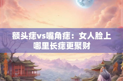 额头痣vs嘴角痣：女人脸上哪里长痣更聚财