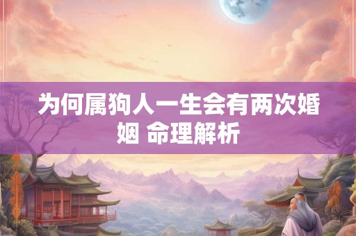 为何属狗人一生会有两次婚姻 命理解析