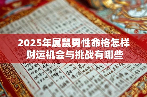 2025年属鼠男性命格怎样 财运机会与挑战有哪些