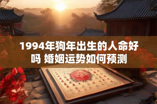 1994年狗年出生的人命好吗 婚姻运势如何预测