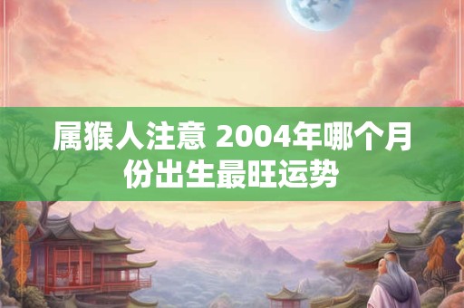 属猴人注意 2004年哪个月份出生最旺运势