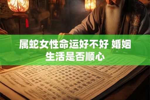 属蛇女性命运好不好 婚姻生活是否顺心