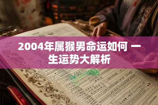 2004年属猴男命运如何 一生运势大解析