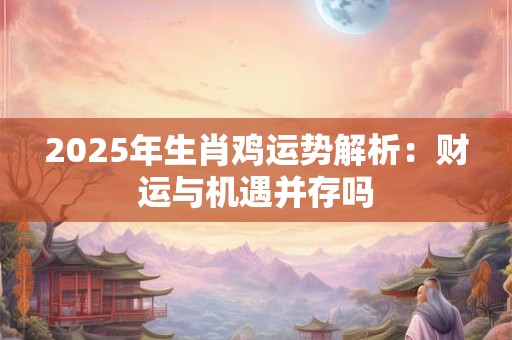 2025年生肖鸡运势解析：财运与机遇并存吗