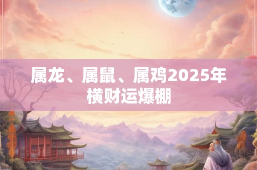 属龙、属鼠、属鸡2025年横财运爆棚