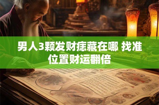 男人3颗发财痣藏在哪 找准位置财运翻倍
