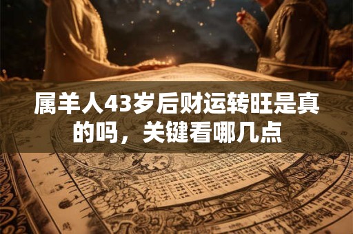属羊人43岁后财运转旺是真的吗，关键看哪几点
