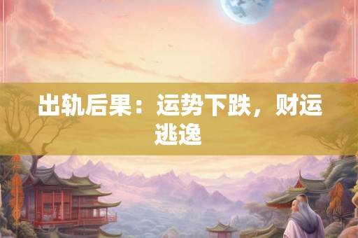 出轨后果：运势下跌，财运逃逸