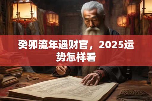 癸卯流年遇财官，2025运势怎样看
