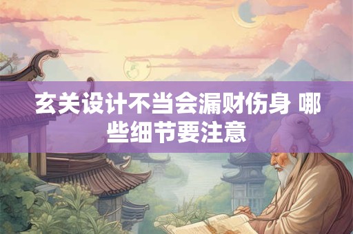 玄关设计不当会漏财伤身 哪些细节要注意
