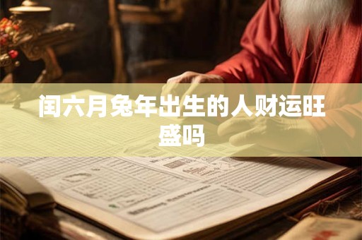 闰六月兔年出生的人财运旺盛吗