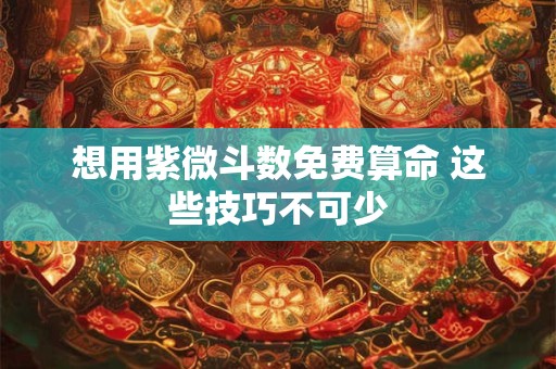 想用紫微斗数免费算命 这些技巧不可少