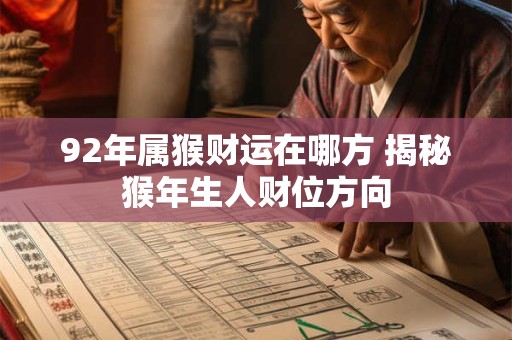 92年属猴财运在哪方 揭秘猴年生人财位方向