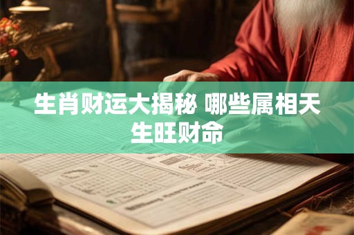 生肖财运大揭秘 哪些属相天生旺财命