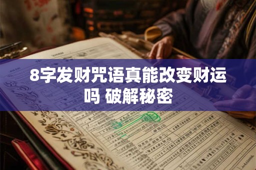 8字发财咒语真能改变财运吗 破解秘密