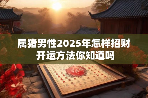 属猪男性2025年怎样招财 开运方法你知道吗
