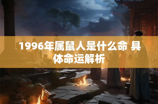 1996年属鼠人是什么命 具体命运解析