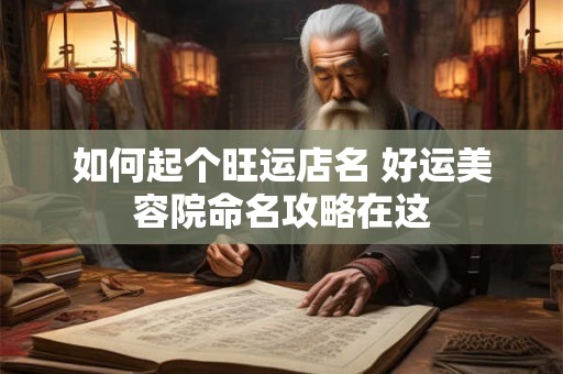 如何起个旺运店名 好运美容院命名攻略在这