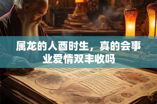 属龙的人酉时生，真的会事业爱情双丰收吗