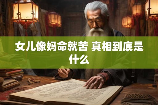 女儿像妈命就苦 真相到底是什么