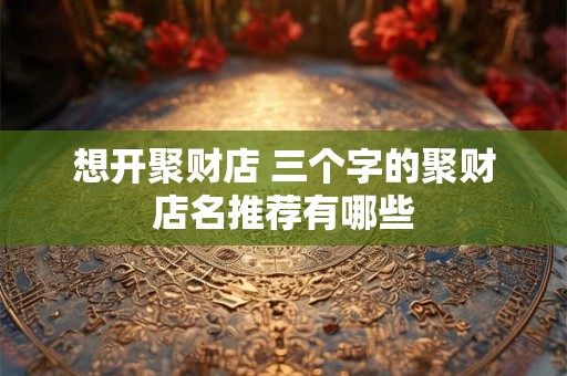 想开聚财店 三个字的聚财店名推荐有哪些
