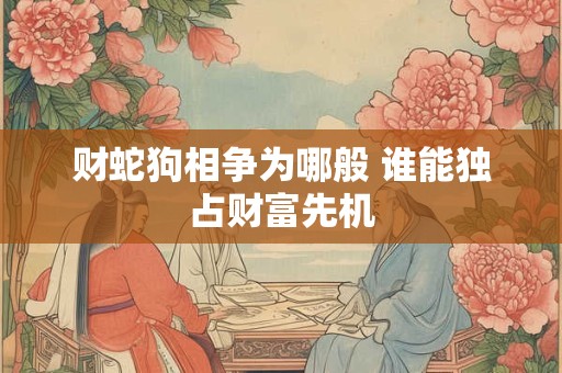 财蛇狗相争为哪般 谁能独占财富先机