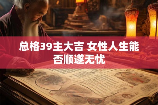 总格39主大吉 女性人生能否顺遂无忧